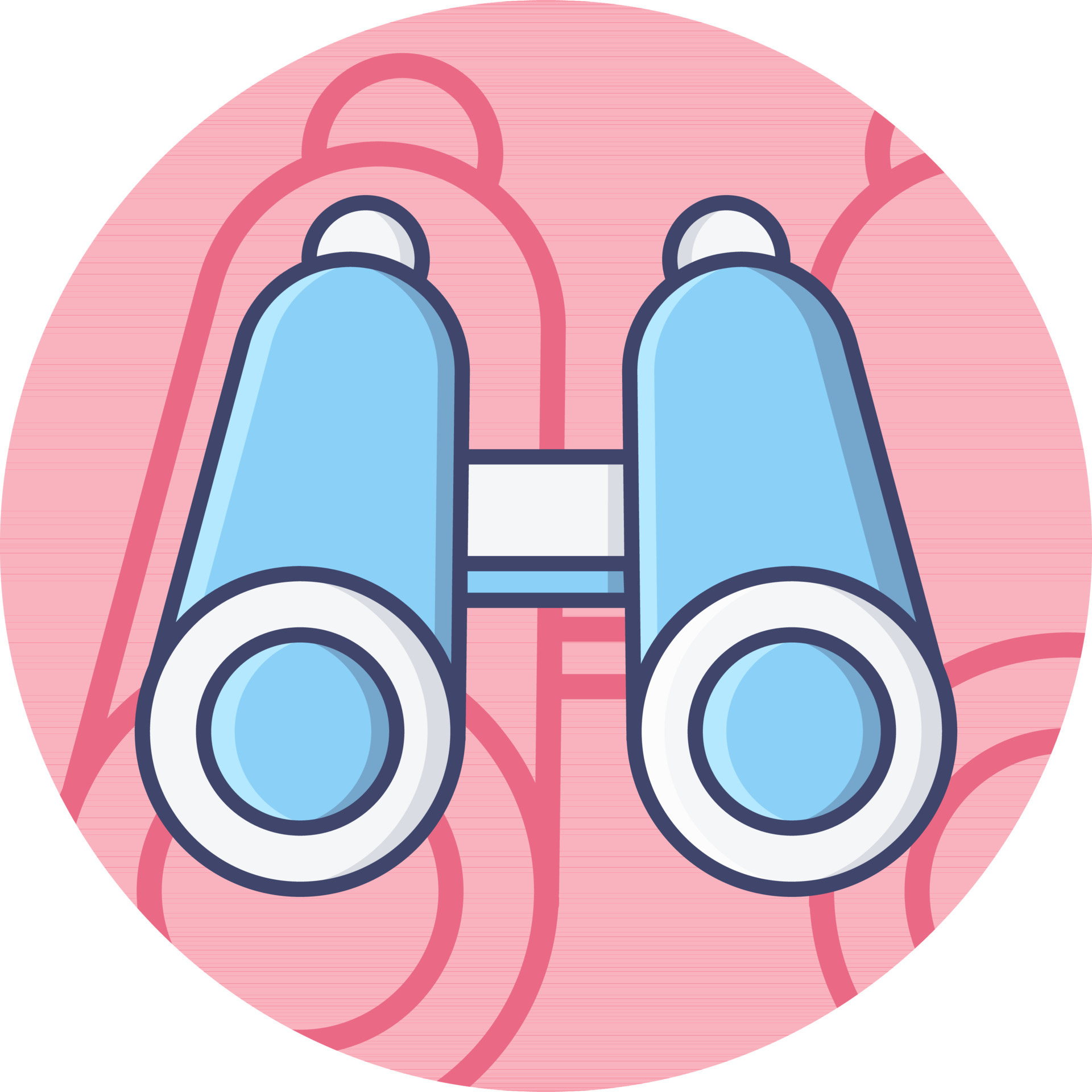 Binocular Icon On Pink Background. 24324382 Vector Art at Vecteezy
