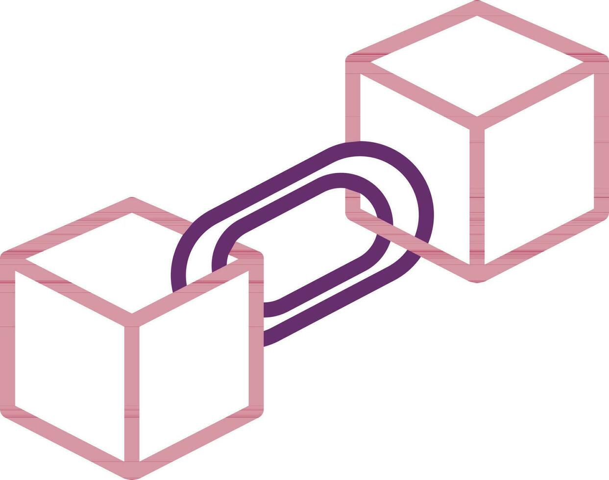 Flat Style of Blockchain Icon In Line Art. vector