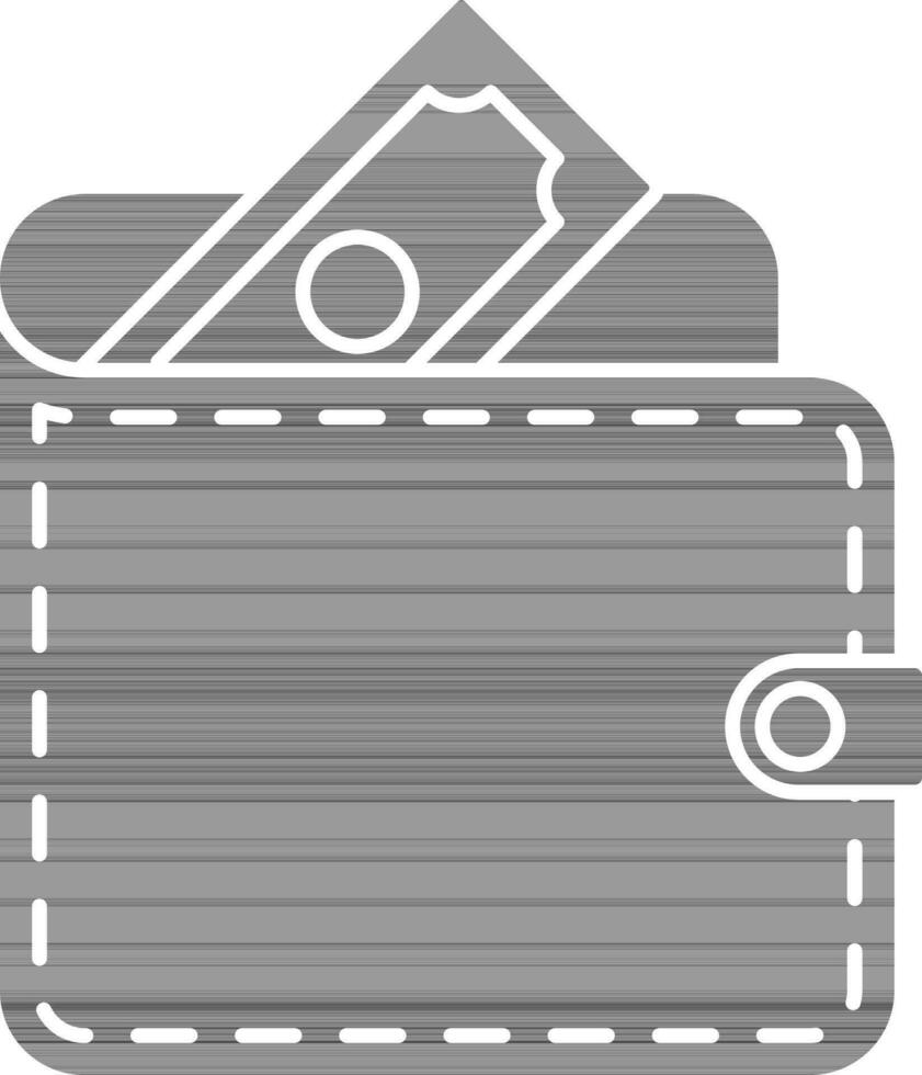 Wallet Icon In Gray And White Color. vector