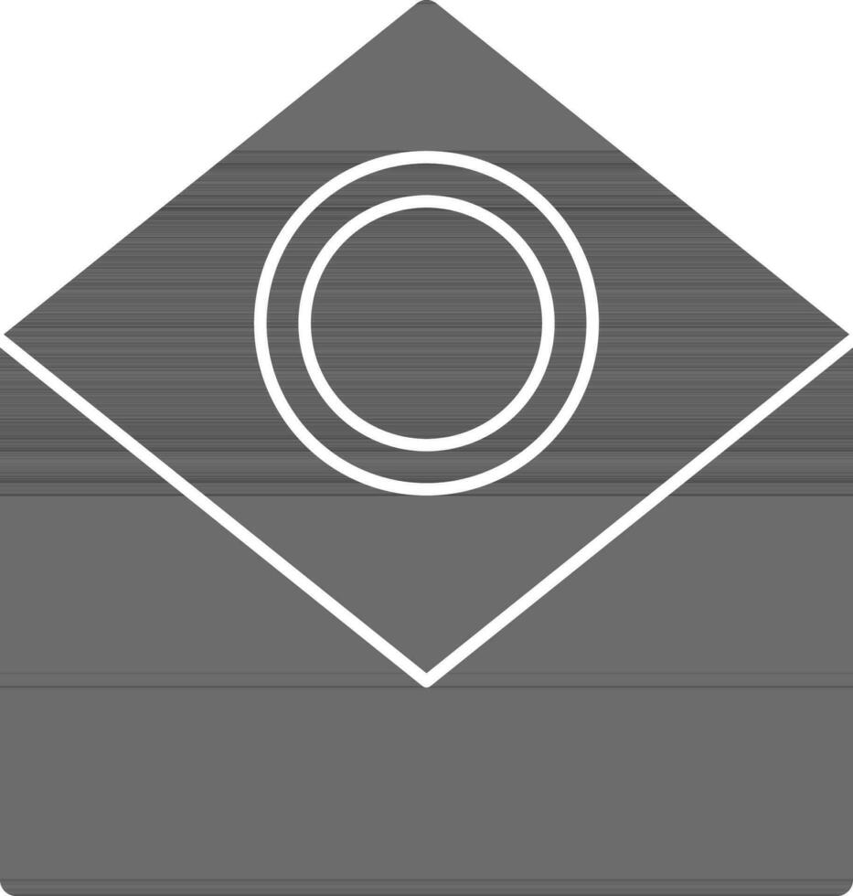 Money Envelope Icon Or Symbol In Gray And White Color. vector