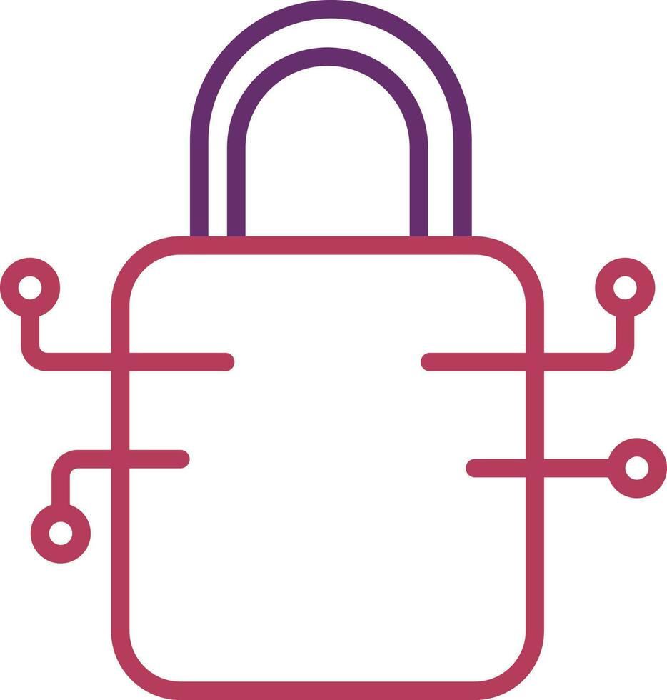 Digital Lock Icon In Pink And Purple Color. vector