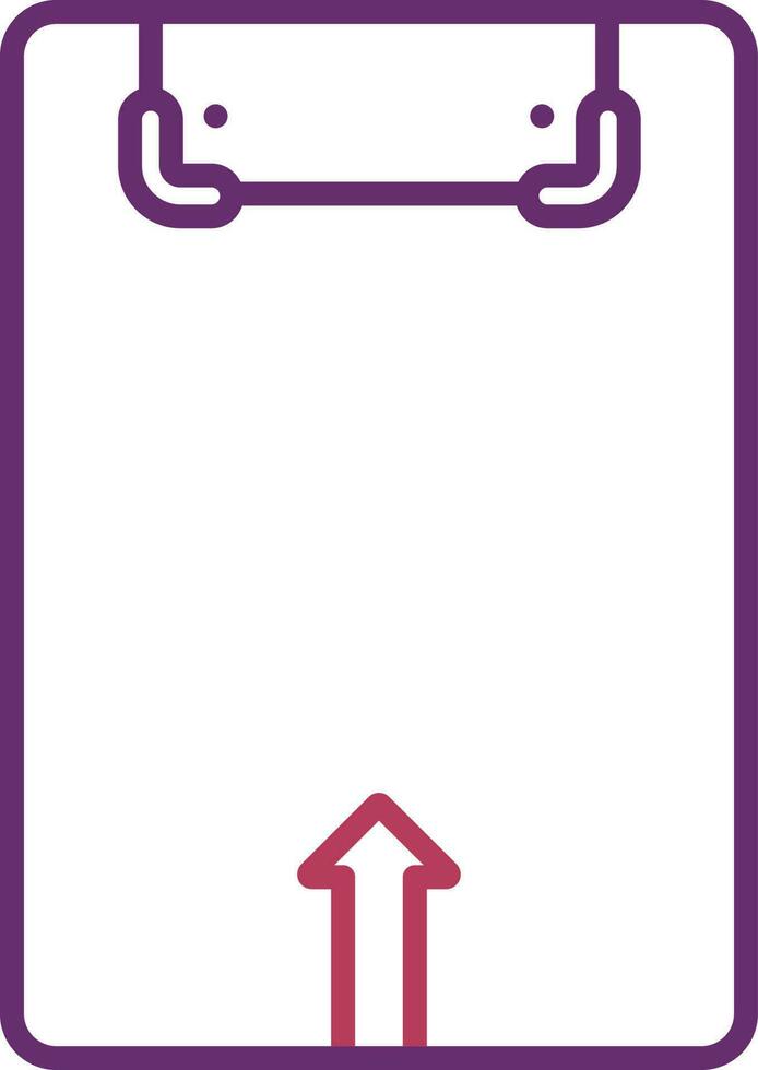 Up Arrow On Clipboard Icon In Purple And Pink Color. vector