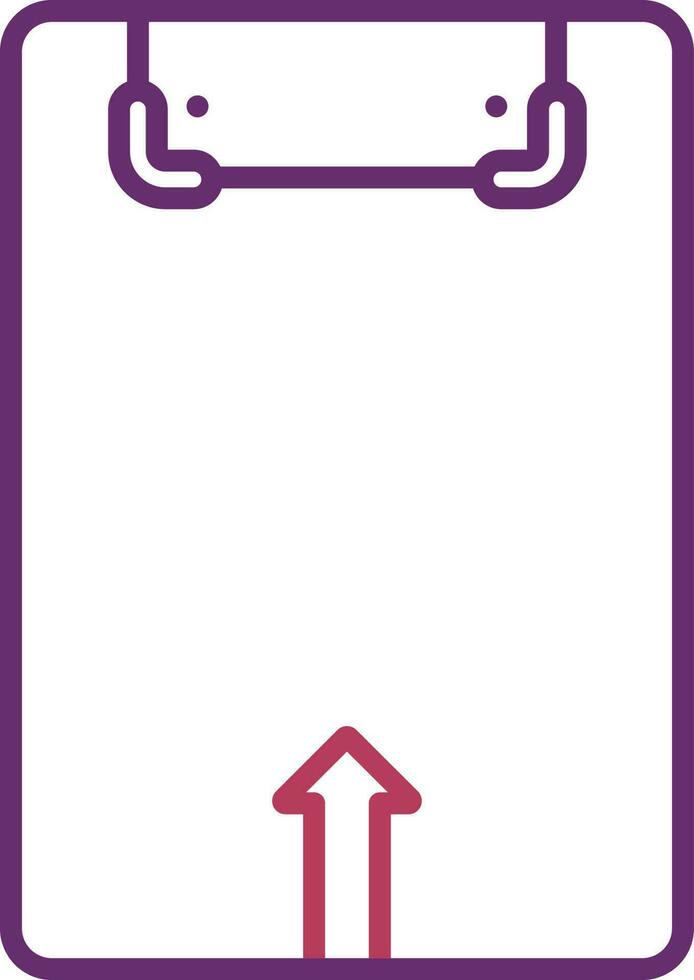 Up Arrow On Clipboard Icon In Purple And Pink Color. vector