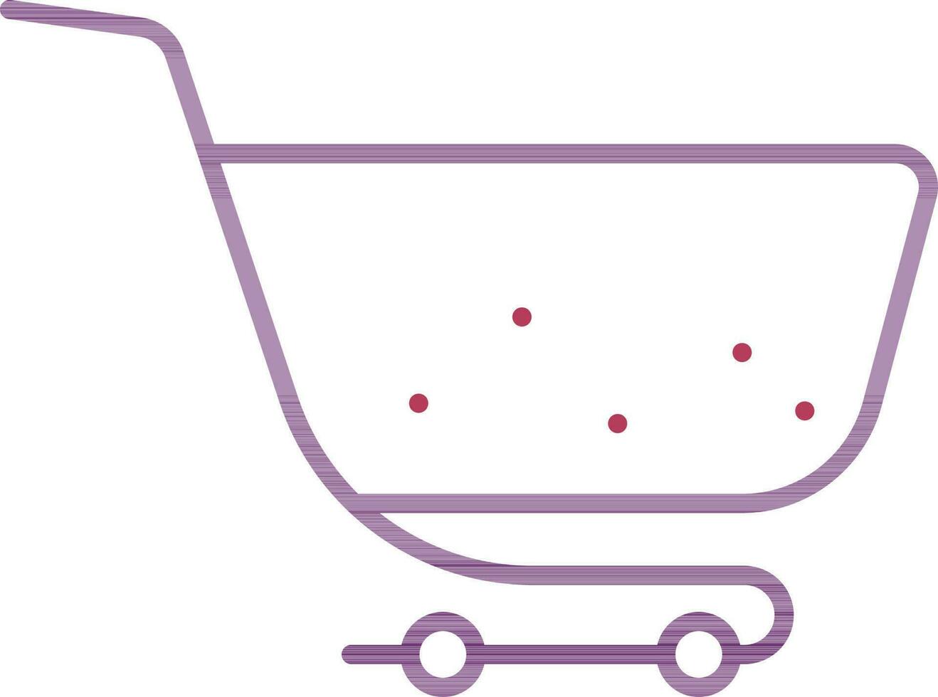 Flat Style of Trolley Icon In Purple color. vector