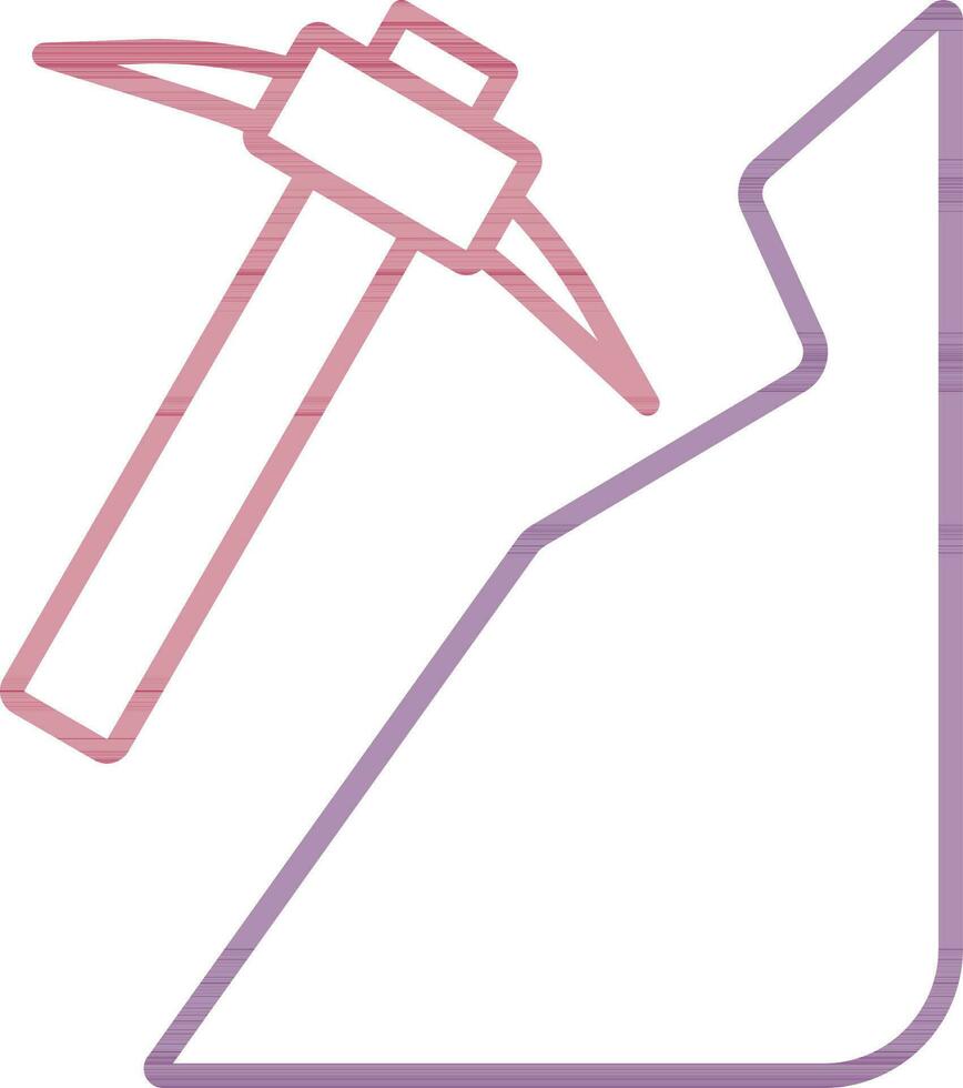 rosado y púrpura color minería icono en línea Arte. vector