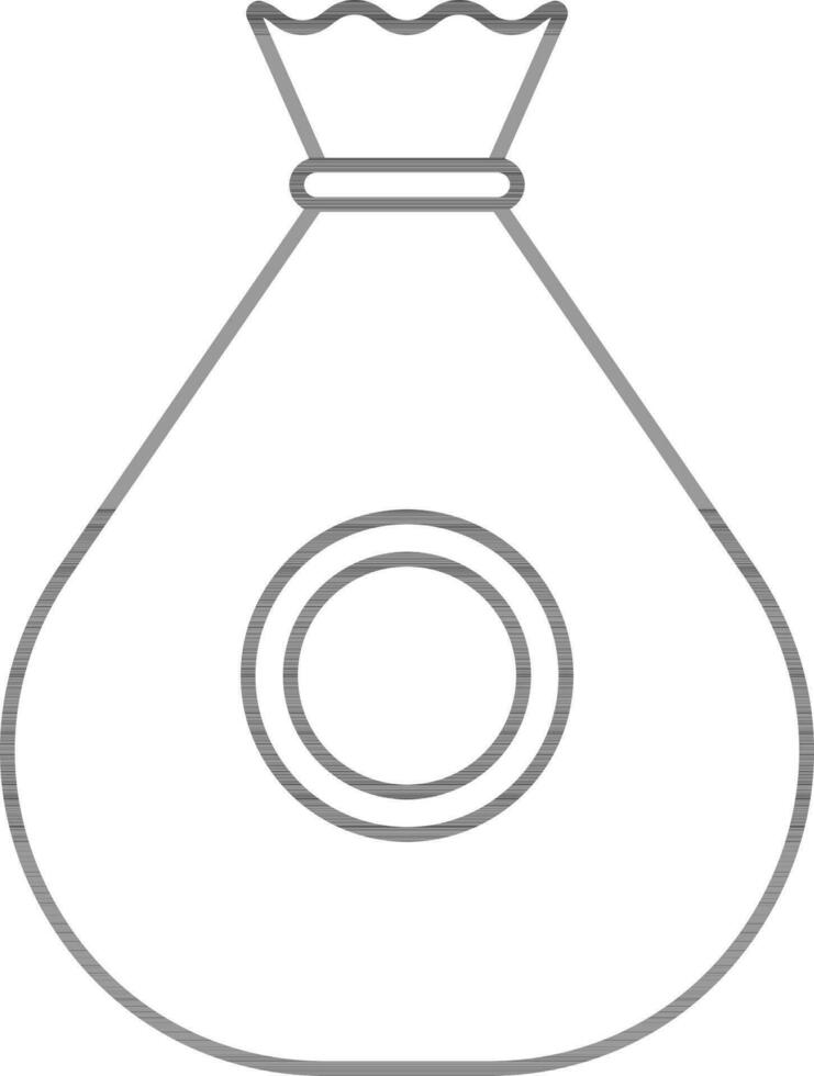 Money Bag Icon Or Symbol In Linear Style. vector