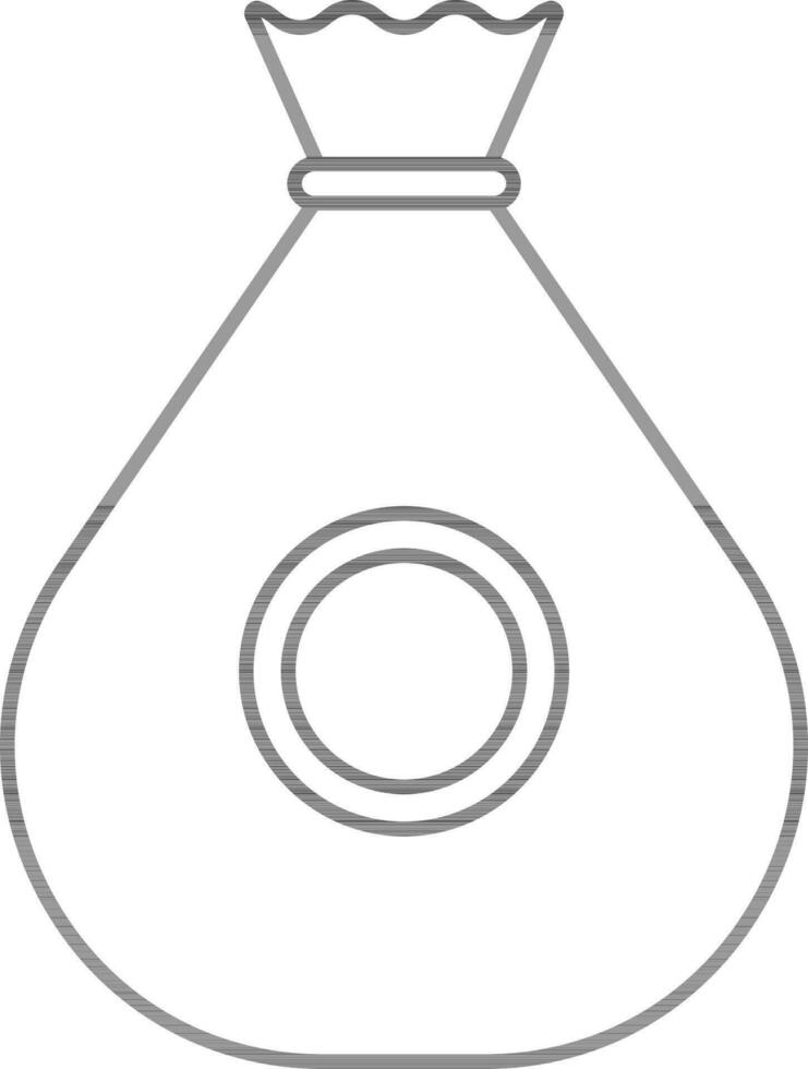 Money Bag Icon Or Symbol In Linear Style. vector