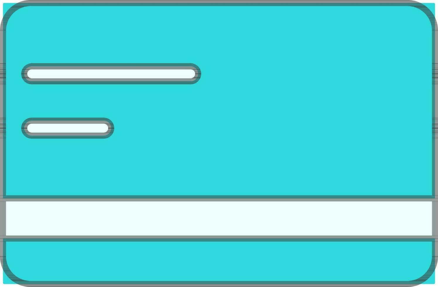 Illustration Of Payment Card Icon In Cyan Color. vector