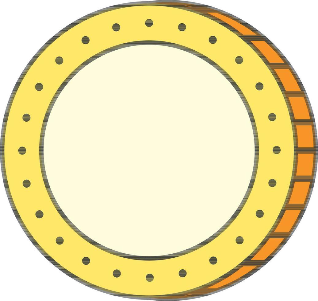 ilustración de moneda icono o símbolo en amarillo color. vector