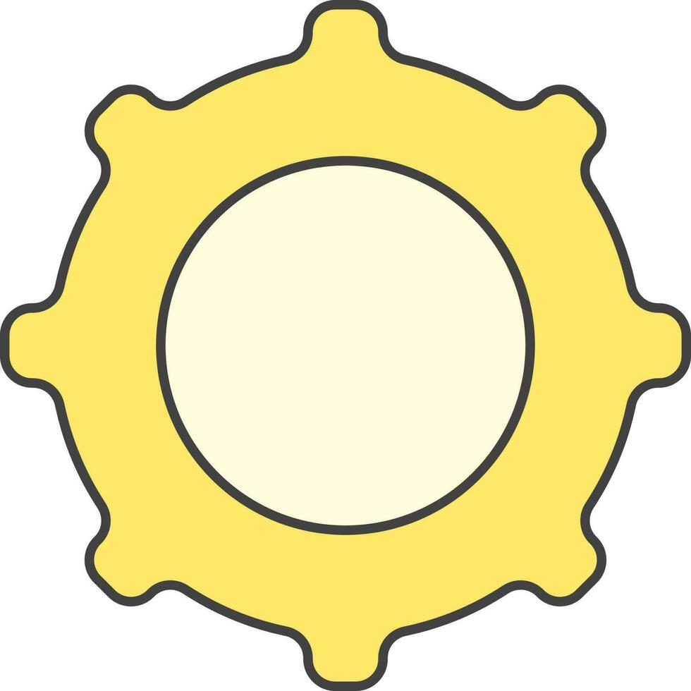 Setting Or Cogwheel Icon In Yellow Color. vector