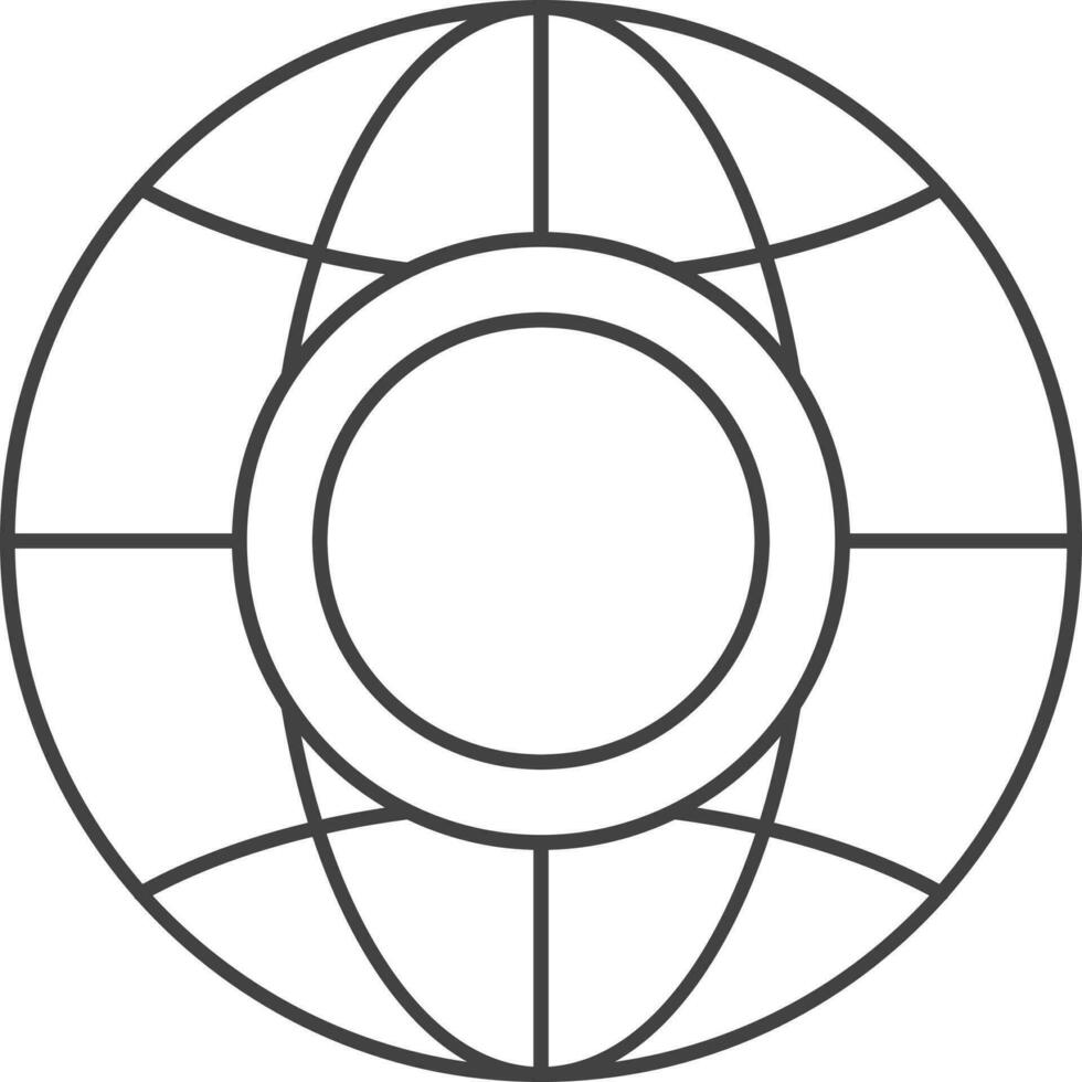 Stroke Style Global With Coin Icon Or Symbol. vector
