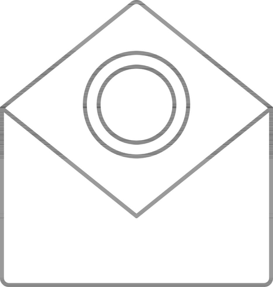 Stroke Style Money Envelope Icon Or Symbol. vector
