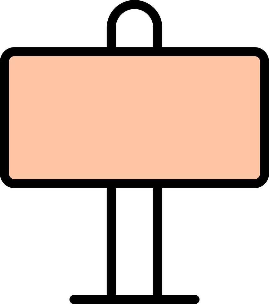 Signboard Icon or Symbol in White and Peach Color. vector