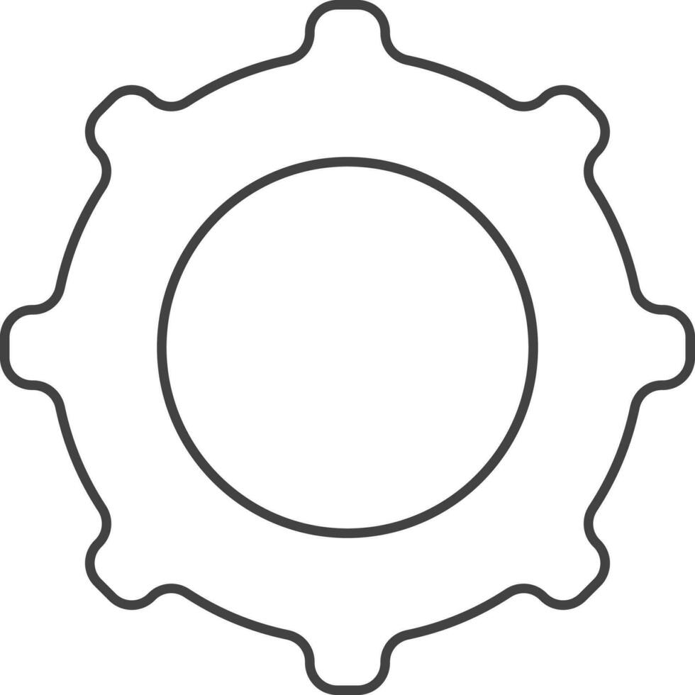 Linear Style Setting Or Cogwheel Icon. vector