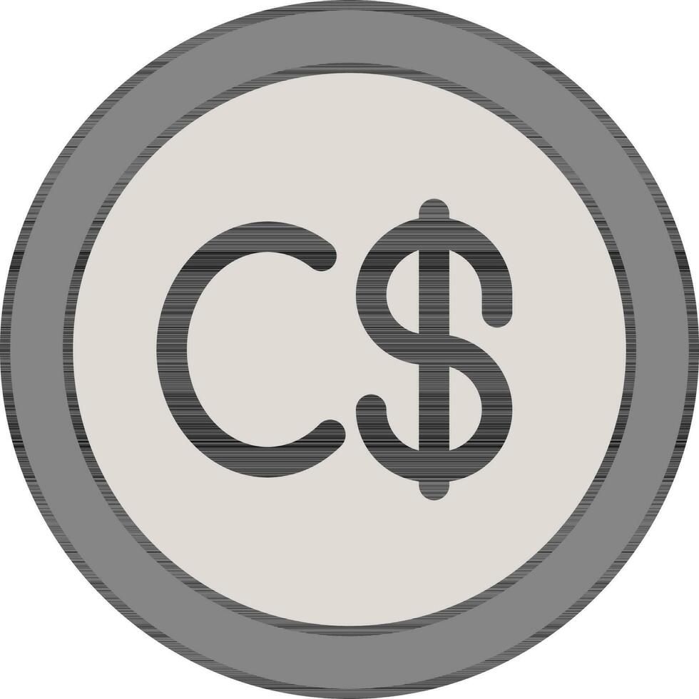 Isolated Cordoba Coin Icon in Gray Color. vector