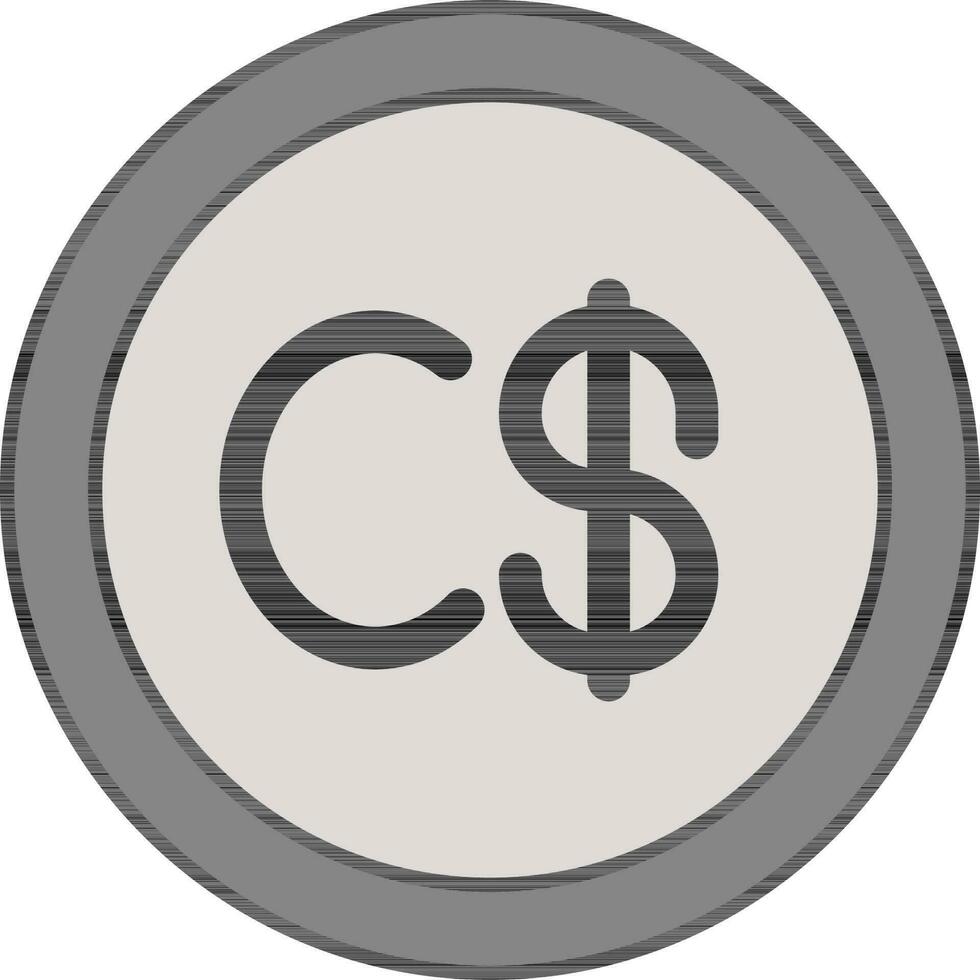 Isolated Cordoba Coin Icon in Gray Color. vector