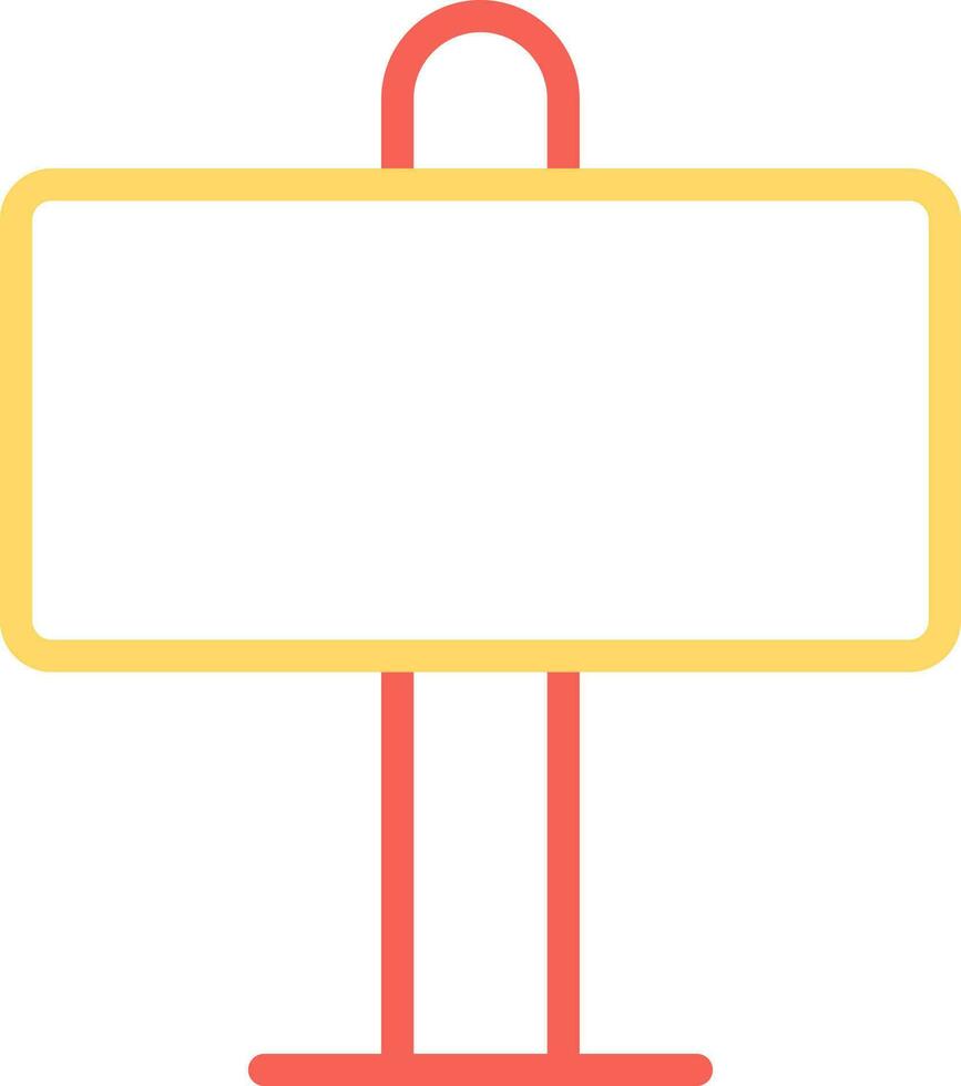 Signboard Icon or Symbol in Red and Yellow Line Art. vector