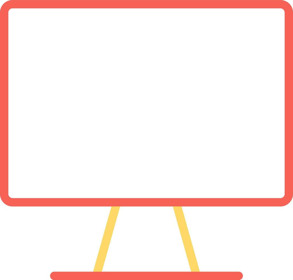 Computer Icon or Symbol in Red Line Art. vector