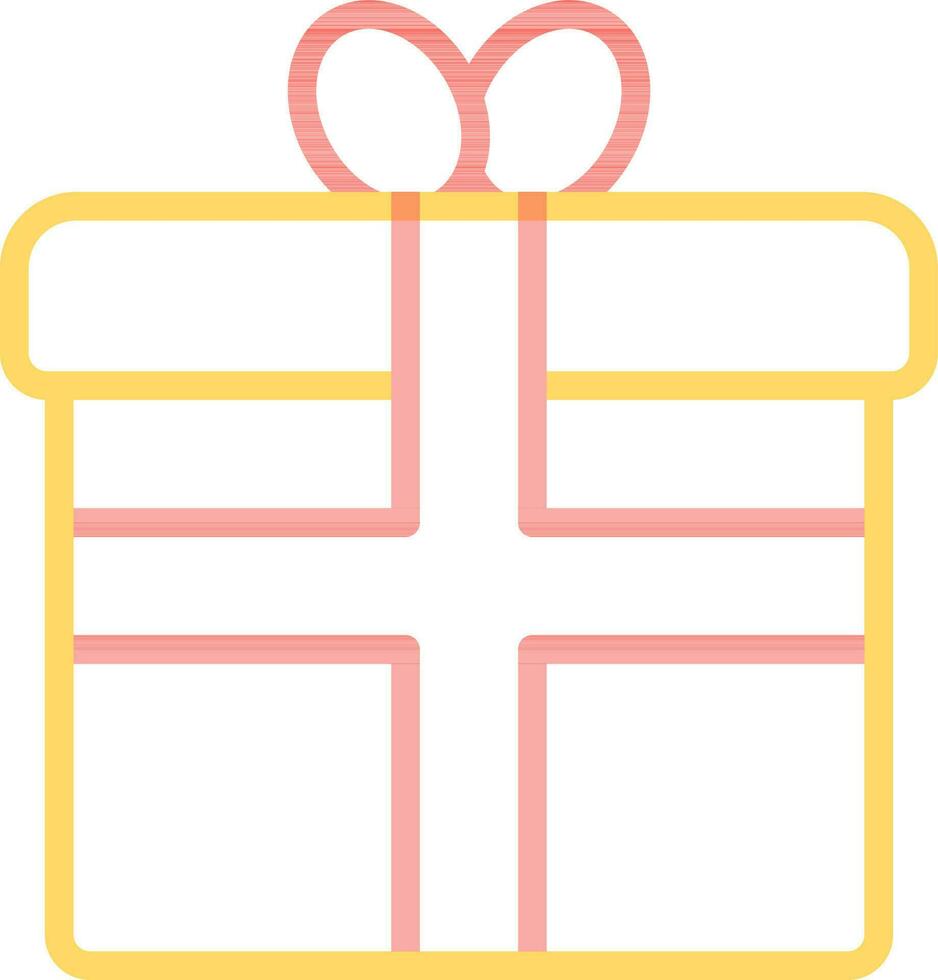 Flat Style Gift Box Icon in Line Art. vector