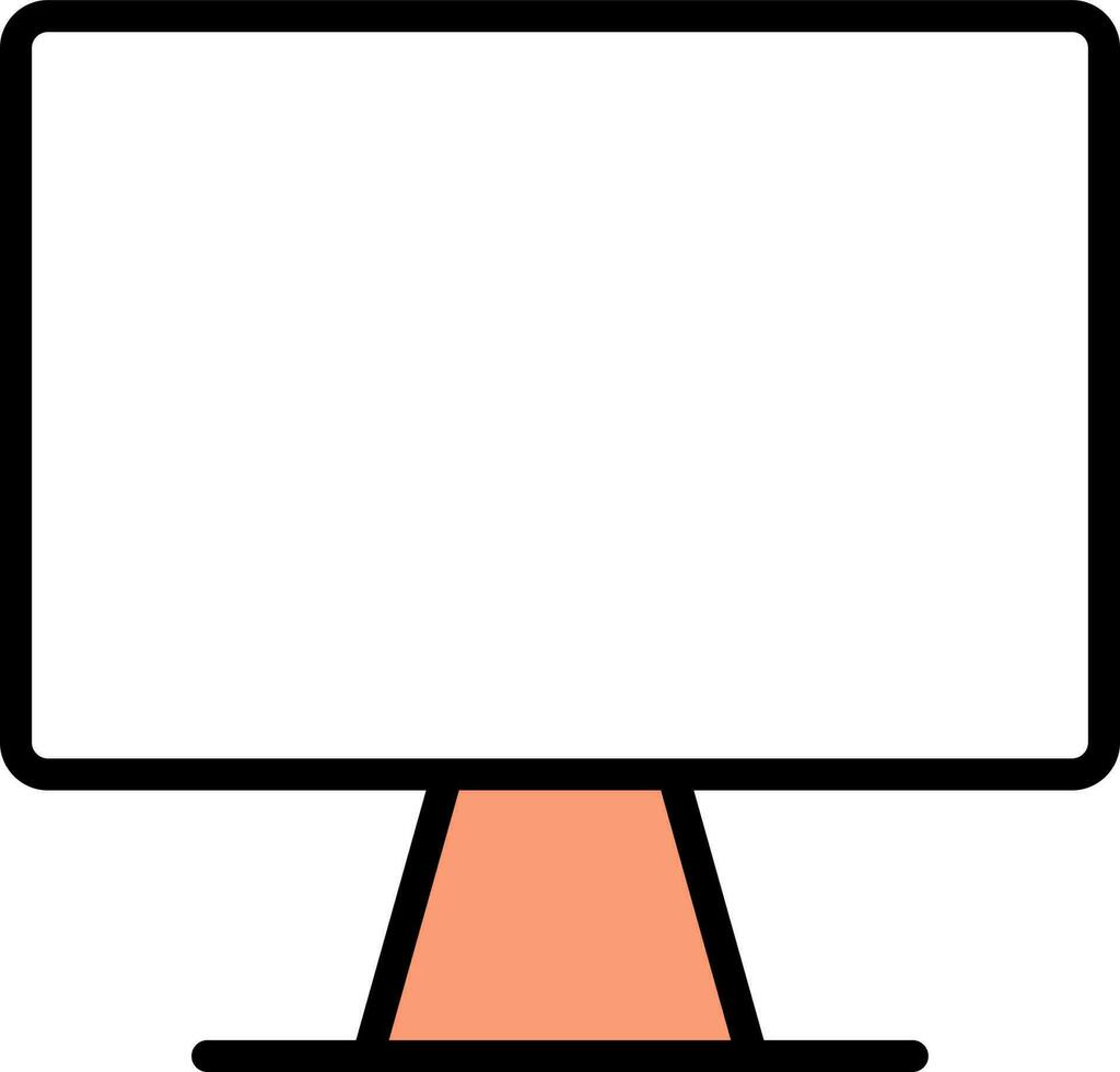 Computer Icon or Symbol in White and Peach Color. vector