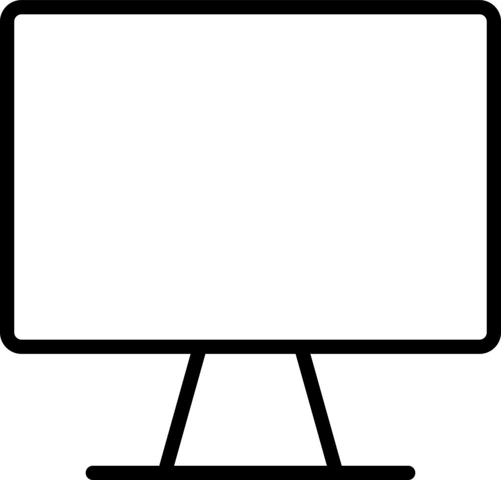Computer Icon or Symbol in Black Line Art. vector
