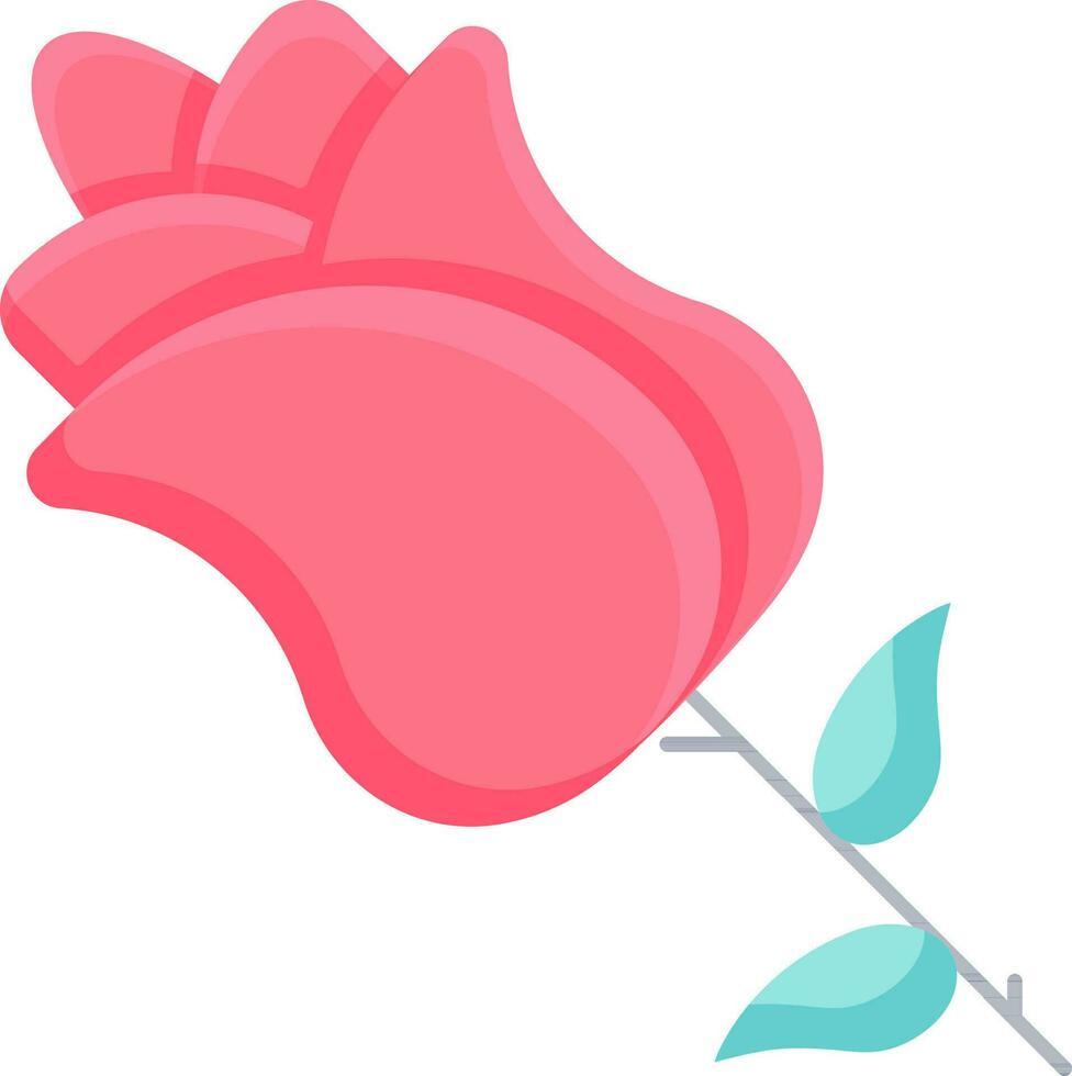 Illustration of Rose Flower Icon in Pink And Blue Color. vector