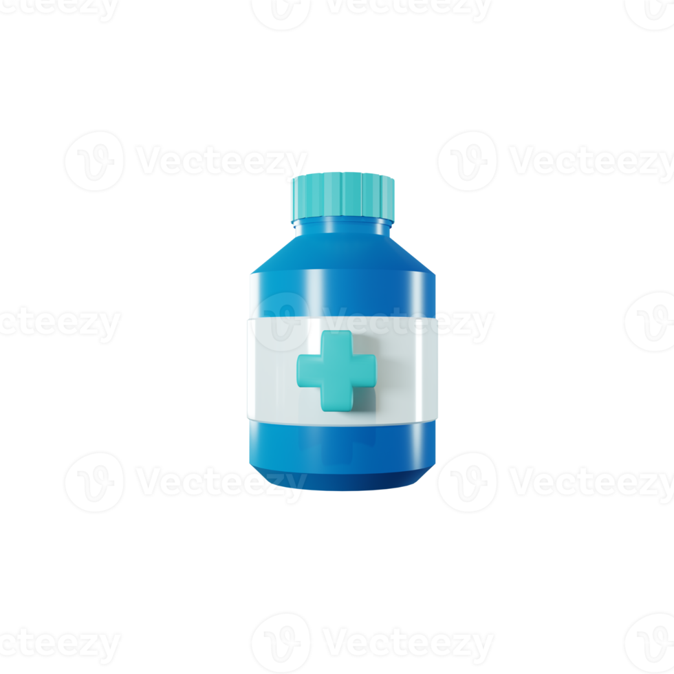 medicine bottle concept 3d render png