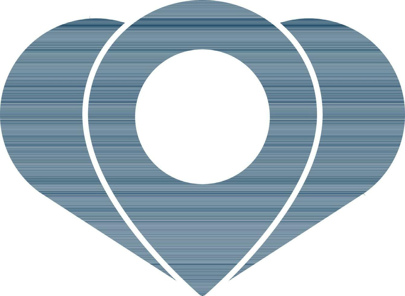 Illustration of Location in Heart Icon in Blue Color Flat Style. vector