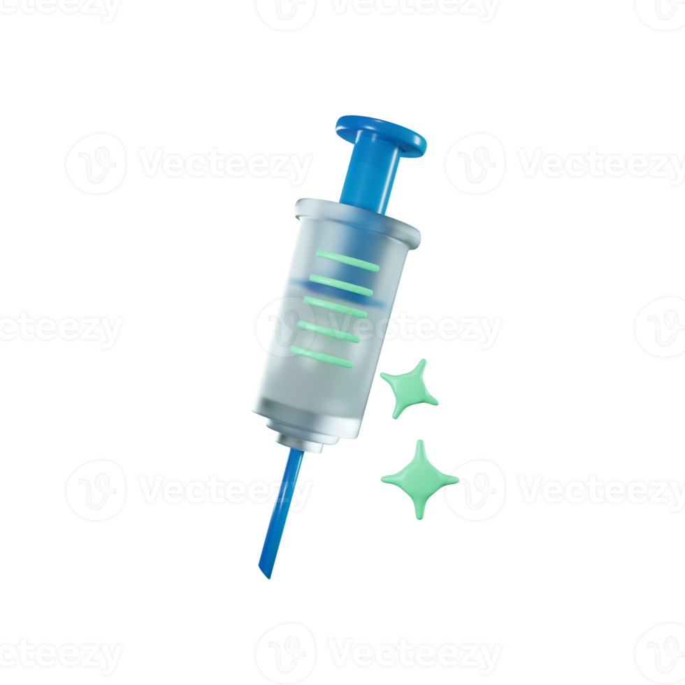 Vaccine medical syringe isolated 3d icon png