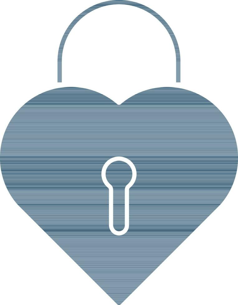 Isolated Heart Lock Icon in Flat Blue Color. vector