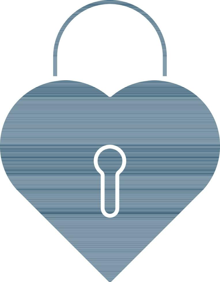 Isolated Heart Lock Icon in Flat Blue Color. vector