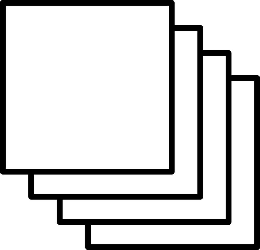 Paper Layer Icon In Black Line Art. vector