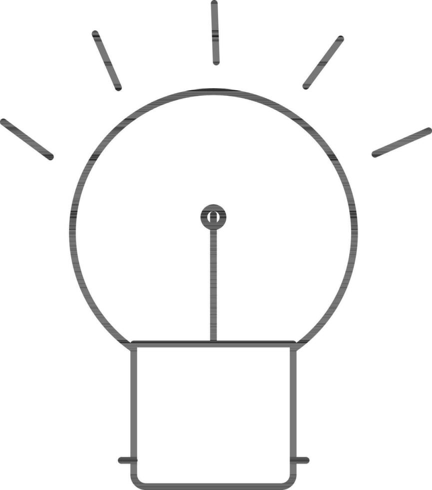 Light Bulb Icon In Black Outline. vector