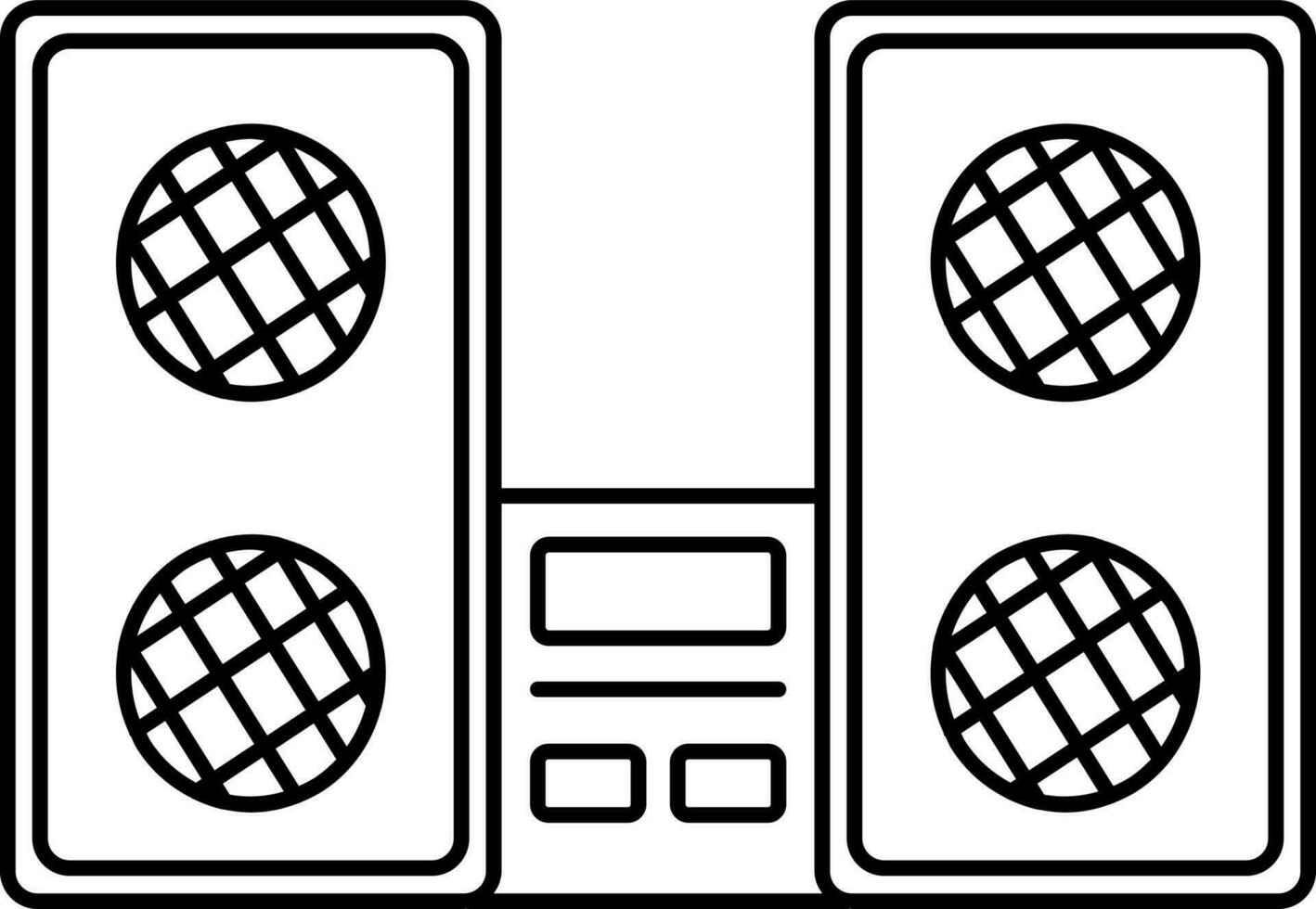 Black Line Art Illustration of Home Theater Icon. vector