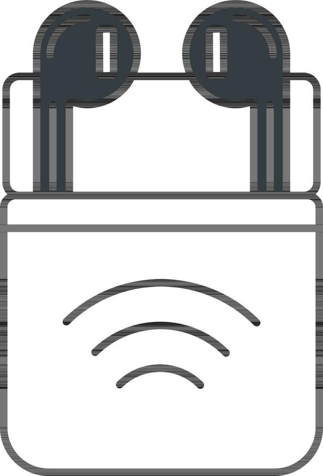 Wireless Earbuds Box In Gray And White Color. vector