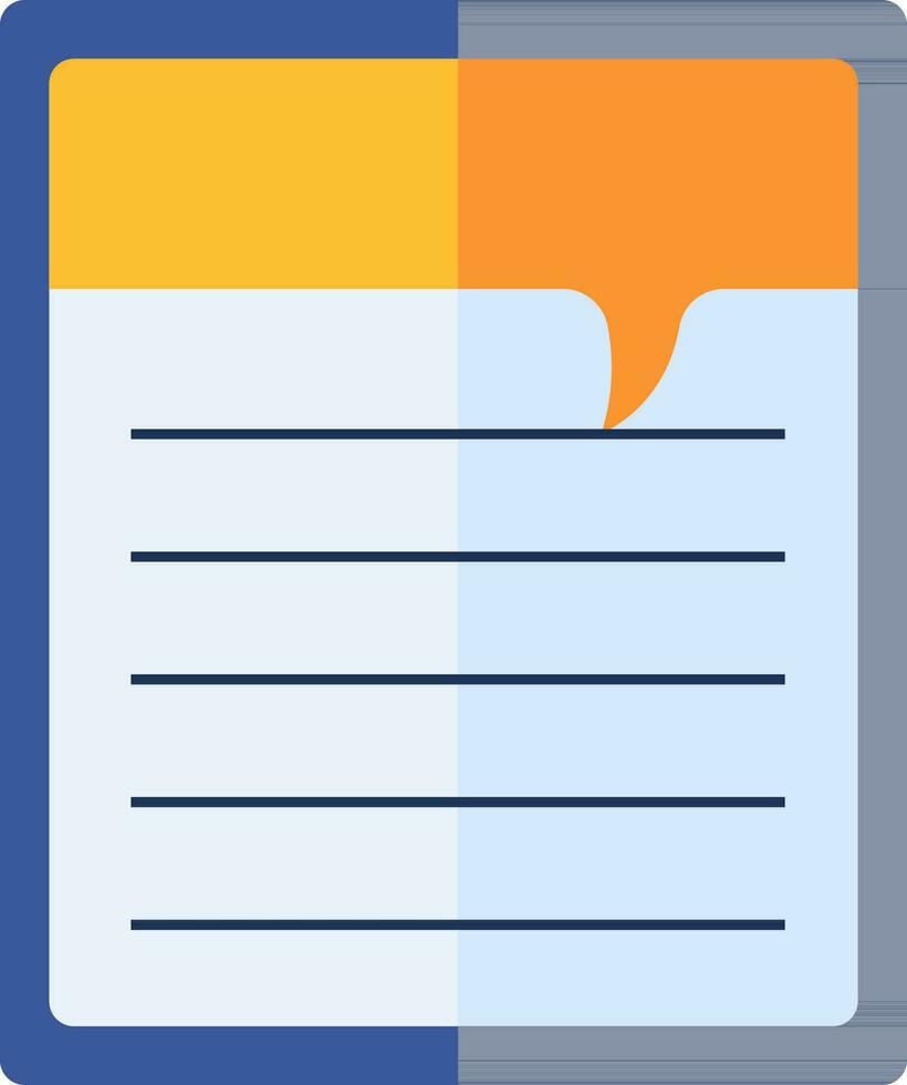 documento papel icono en azul y naranja color. vector