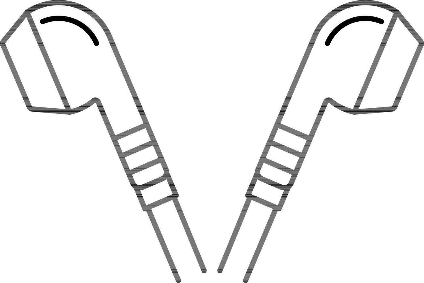 línea Arte auricular icono en plano estilo. vector