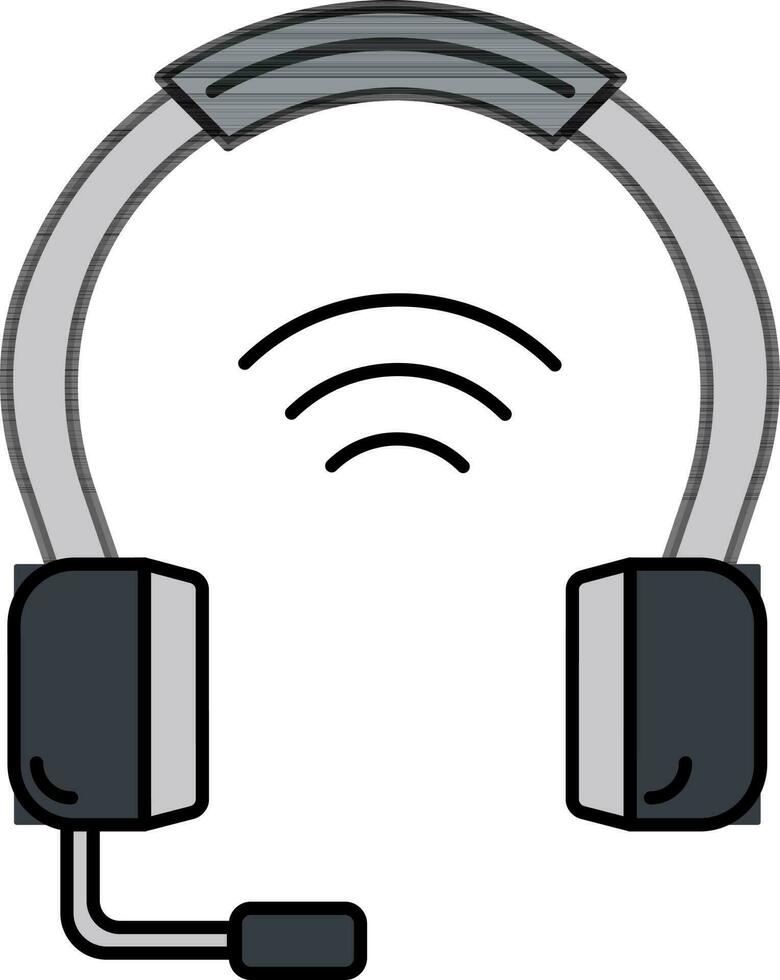Wireless Headphone Icon In Gray Color. vector
