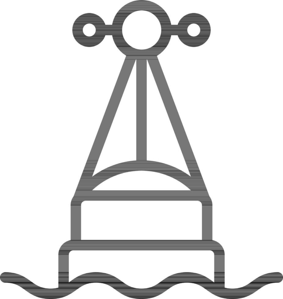 Buoy Icon In Black Line Art. vector