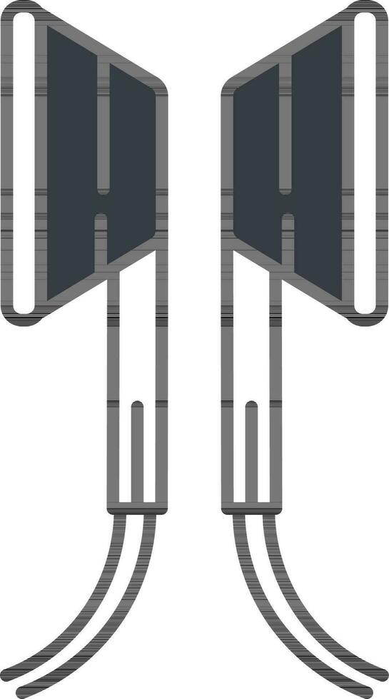 Flat Style Earphone Icon In Gray And White Color. vector