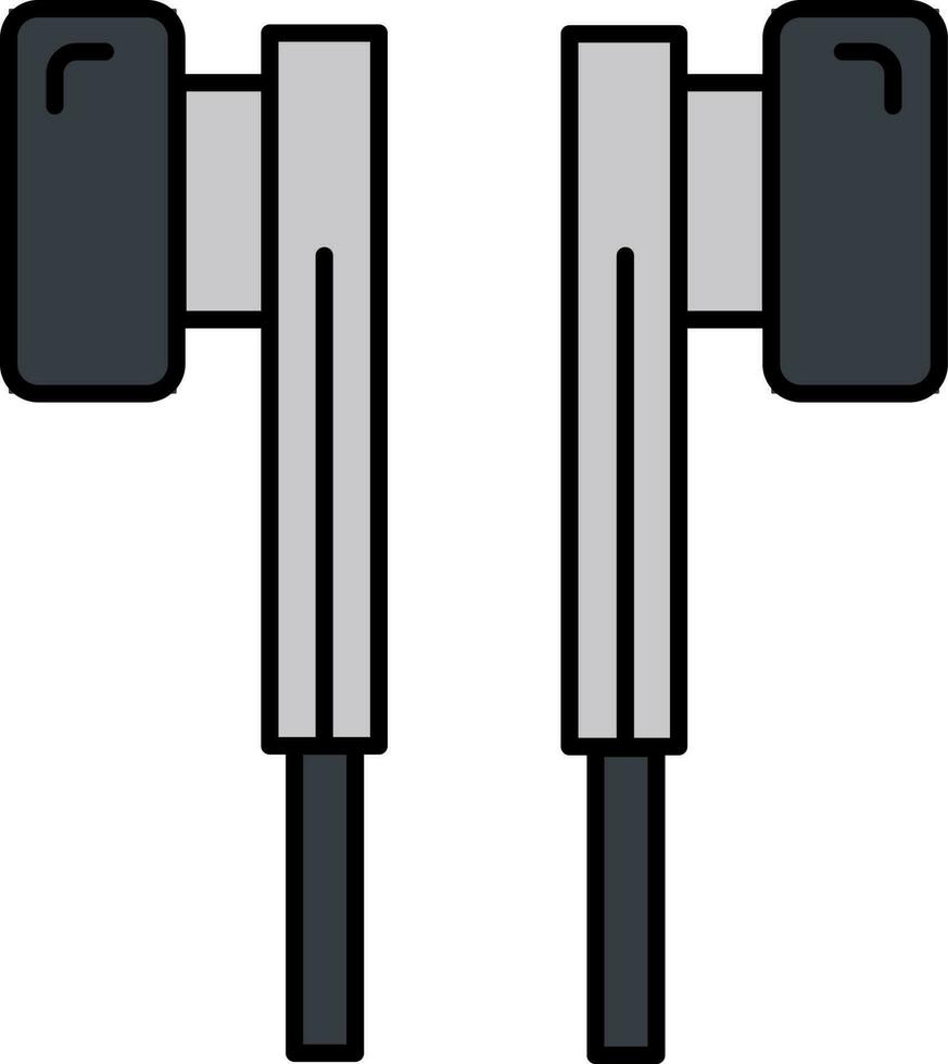 Gray Color Earphone Icon In Flat Style. vector