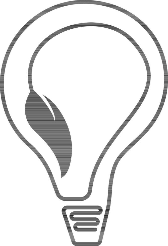 Eco Bulb Icon in Black Line Art. vector