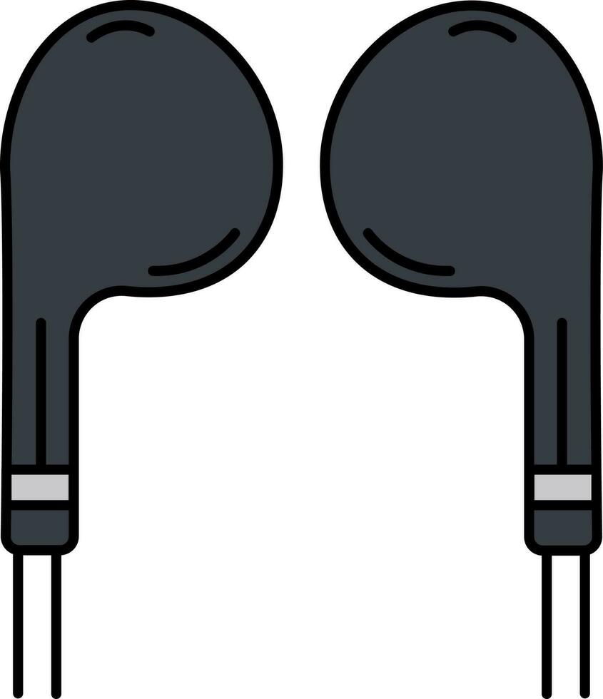 Earphone Icon Or Symbol In Grey Color. vector
