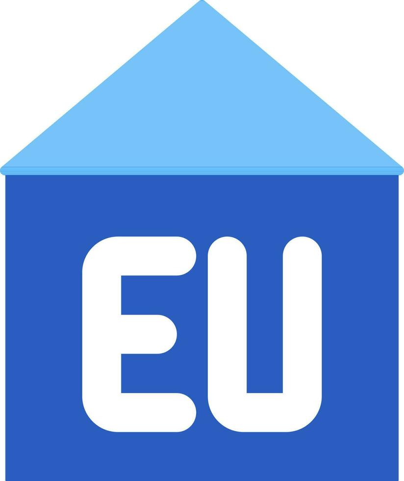 europeo permanecer hogar icono en azul color. vector