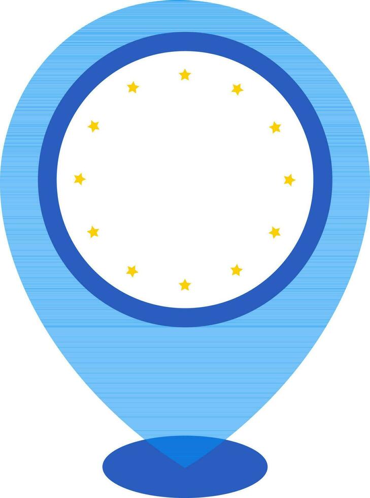 Vector Illustration of Europe Flag Map Pin.