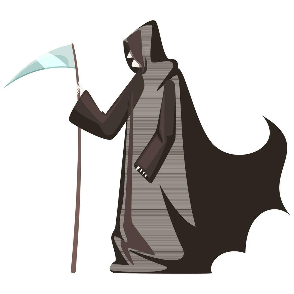 Illustration of Grim Reaper with Scythe on White Background. vector