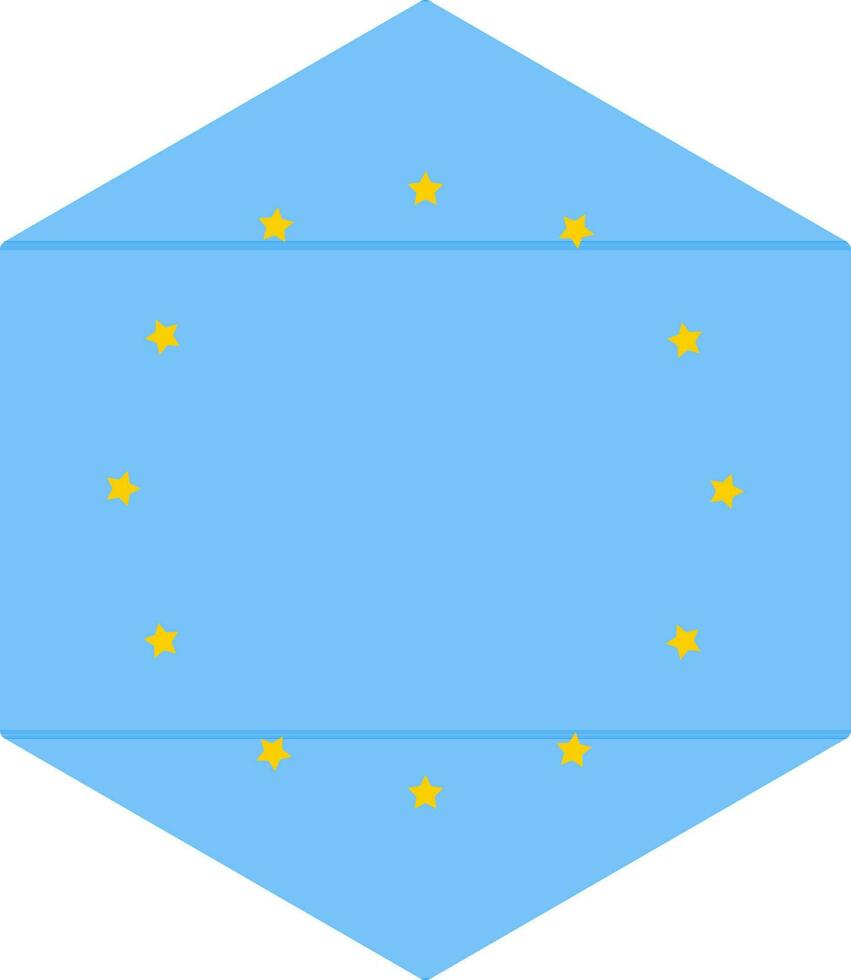 Hexagon European Flag Icon in Flat Style. vector