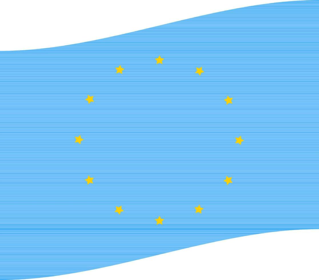 Flat Style Waving European Flag Icon. vector