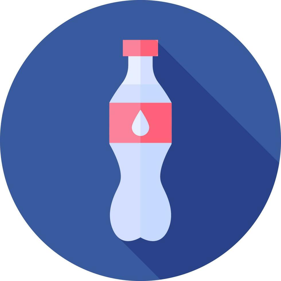 bebida botella icono en azul circulo forma. vector