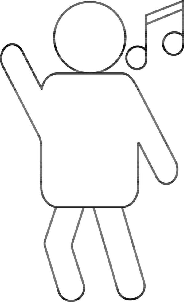 Man Dance Or Music Icon In Flat Style. vector